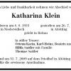 Klein Katharina 1933-2009Todesanzeige